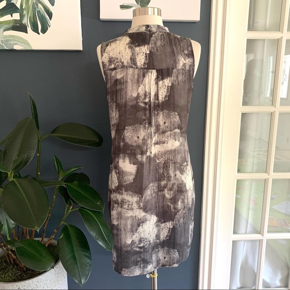 Eileen Fisher 100% Silk Marled Grey Shirtdress. XS run big - Picture 4 of 9